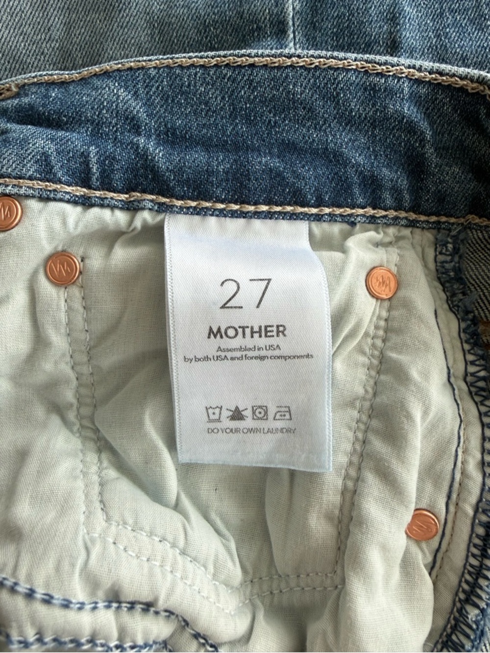 MOTHER The Dodger Flood Cuff Jeans in Toil and Trouble size 27 - Picture 8 of 8